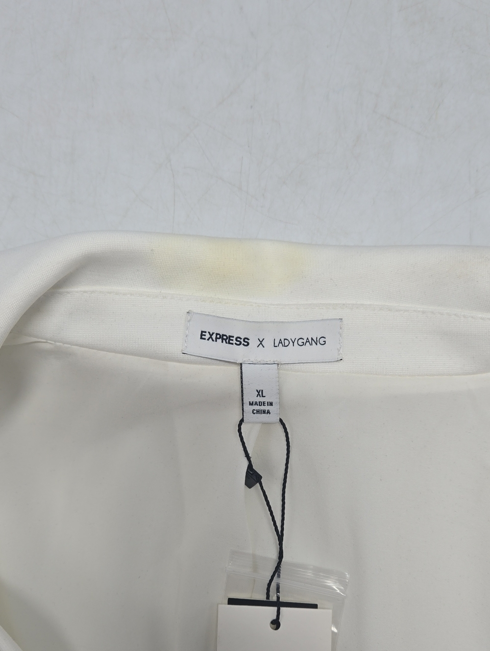 Express X Lady Gang Off White Button Notch Lapel Blazer XL New With Flaw - Picture 12 of 12